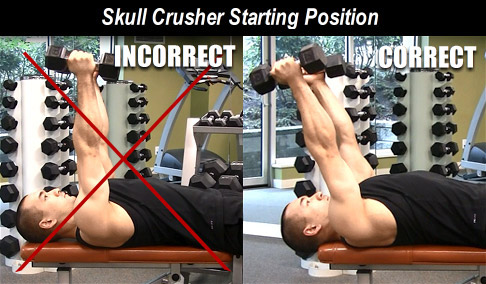 dumbbell skull crushers