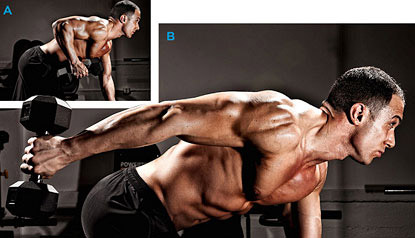 dumbbell tricep kickbacks