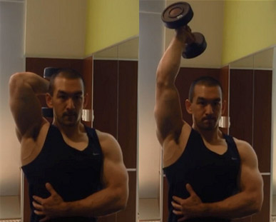 one arm overhead dumbbell extension