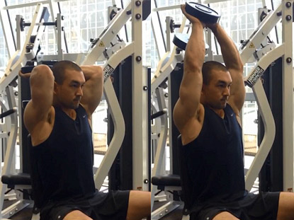 seated overhead dumbbell extension