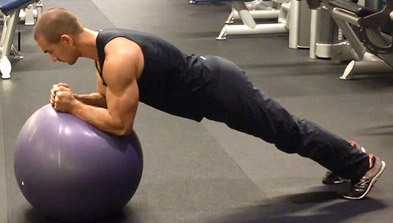 swiss ball plank